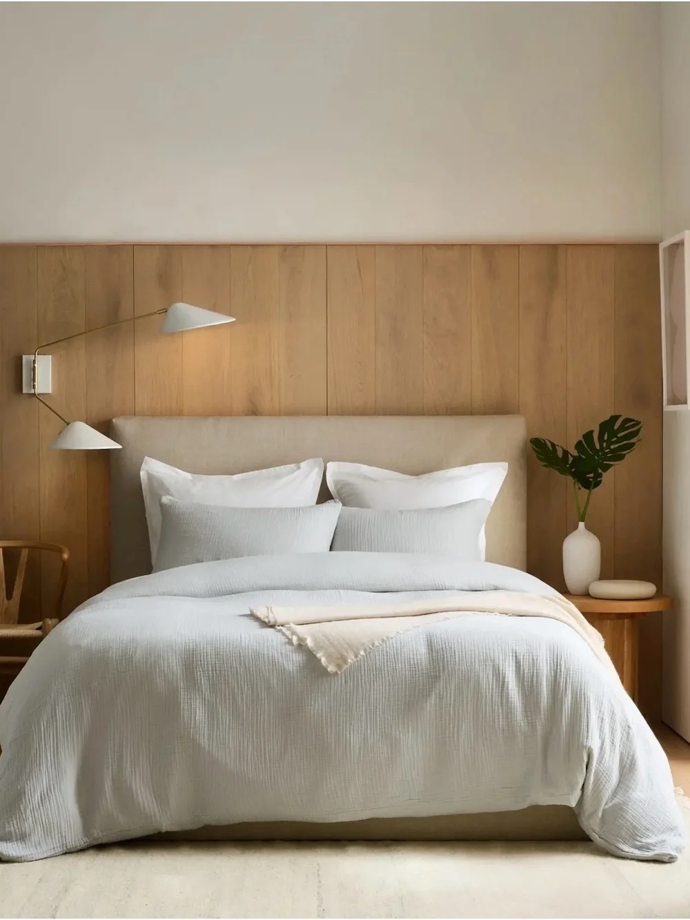 Quince Airy Gauze Duvet Cover Set in Mist- Full/Queen new